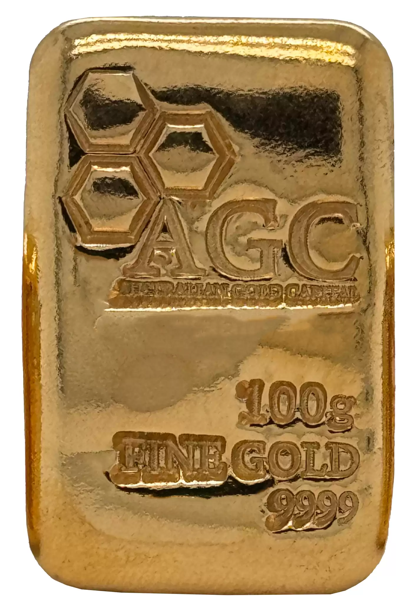 AGC 100g Gold Bullion Cast Bar 9999