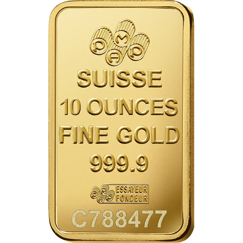  10oz Gold PAMP Lady Fortuna Minted Bar