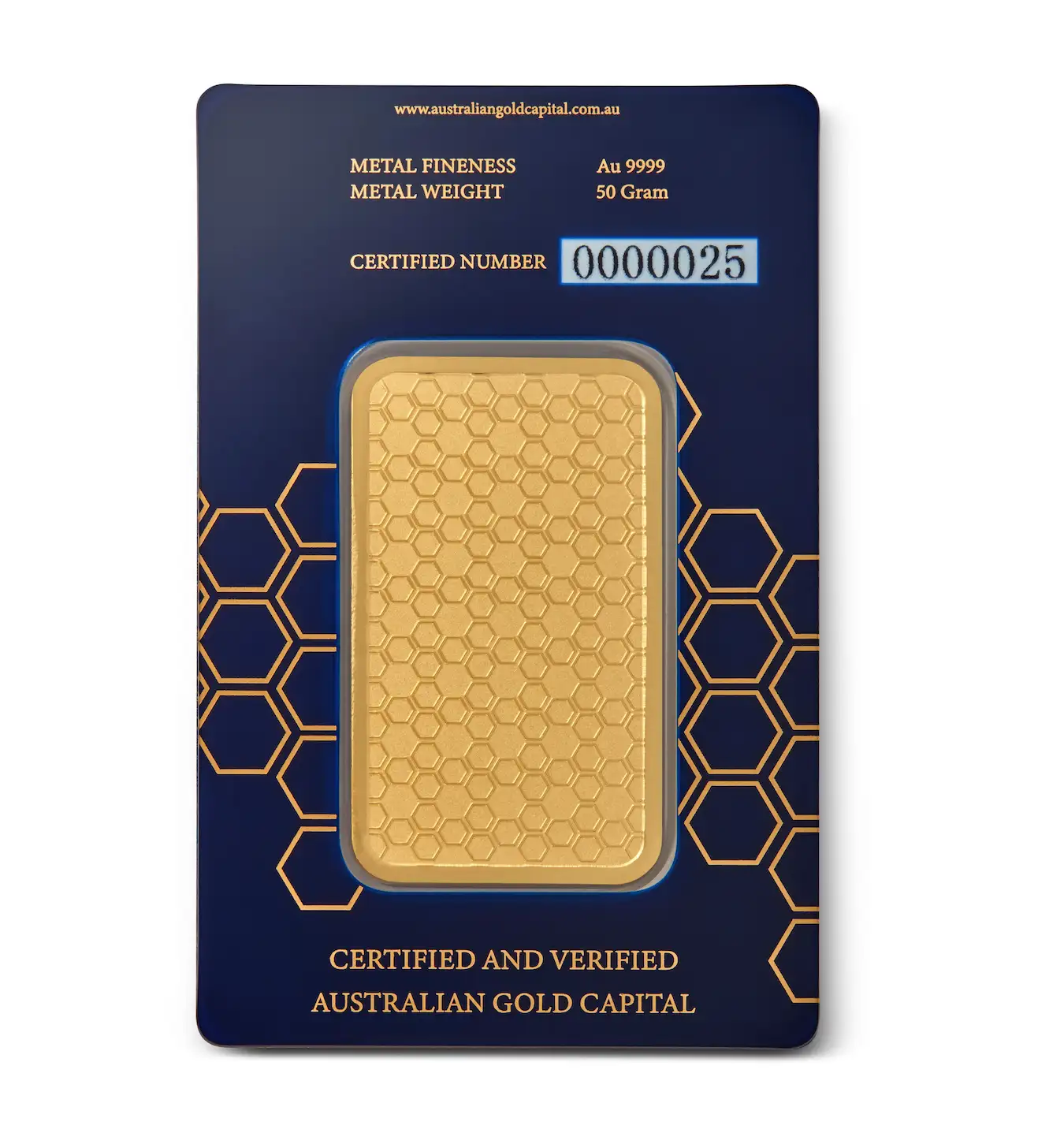  AGC 50g Bullion Minted Gold Tablet 99.99%